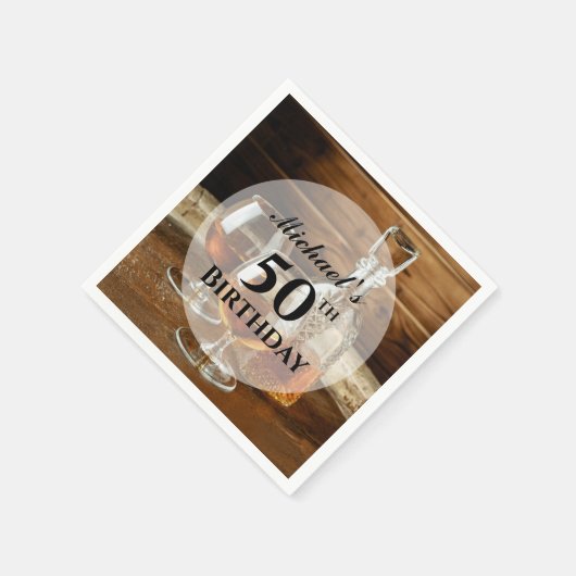 Serviette En Papier Rustique Bourbon Whiskey fête d'anniversaire (Coin)
