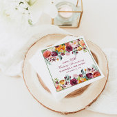 Serviette En Papier Rustique Bourgogne Floral Bonne Anniversaire Maria