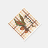 Serviette En Papier Rustique Brown Plaid Automne Baby shower Acorn (Coin)