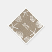 Serviette En Papier Rustique Burlap Beach Thème Coquillages Anniversai (Coin)