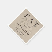 Serviette En Papier Rustique Burlap Manger Boire et être marié Mariage (Coin)