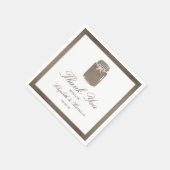 Serviette En Papier Rustique Burlap Mason Jar Mariage (Coin)