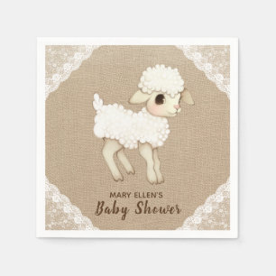 Serviette En Papier Rustique Burlap Petit agneau Papier Baby shower Na