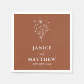 Serviette En Papier Rustique Burnt Orange Boho Mariage (Devant)