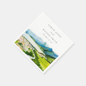 Serviette En Papier Rustique Campagne Lake Village Mariage paysager (Coin)