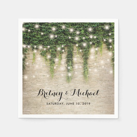 Serviette En Papier Rustique Château de Pierre Église String Mariage (Devant)