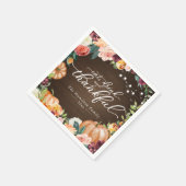 Serviette En Papier Rustique Chic Automne Floral Thanksgiving Dîner (Coin)