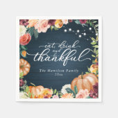 Serviette En Papier Rustique Chic Automne Floral Thanksgiving Dîner (Devant)