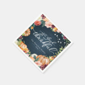 Serviette En Papier Rustique Chic Automne Floral Thanksgiving Dîner (Coin)