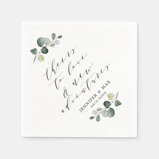 Serviette En Papier Rustique Chic Eucalyptus Nouveau papier Aventures (Devant)