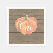 Serviette En Papier Rustique Citrouille Automne Premier anniversaire d (Devant)