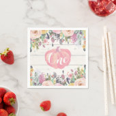 Serviette En Papier Rustique Citrouille premier anniversaire aquarelle (En situation)