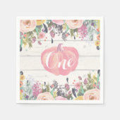 Serviette En Papier Rustique Citrouille premier anniversaire aquarelle (Devant)