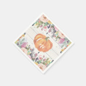 Serviette En Papier Rustique Citrouille premier anniversaire aquarelle (Coin)