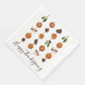 Serviette En Papier Rustique Citrus épice Thanksgiving Dîner (Coin)