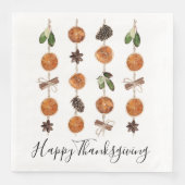 Serviette En Papier Rustique Citrus épice Thanksgiving Dîner (Devant)