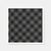 Serviette En Papier Rustique classique gris et noir plaid (Devant)