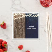 Serviette En Papier Rustique Coeur de nuit dans le Mariage d'arbre (En situation)