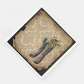Serviette En Papier rustique damassé western country cowboy boot (Coin)