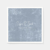 Serviette En Papier Rustique Dusty Bleu Blanc tendance Texture simple (Devant)