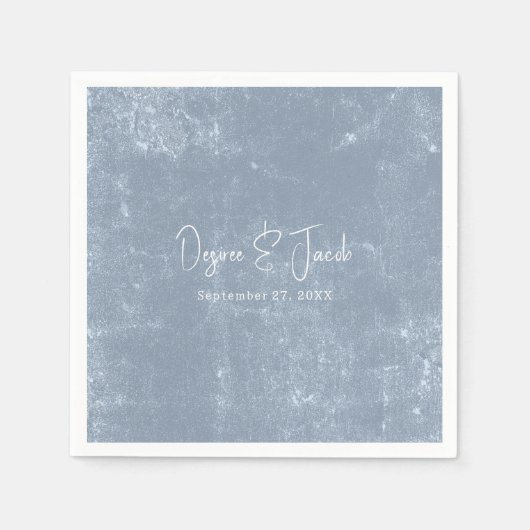 Serviette En Papier Rustique Dusty Bleu Blanc tendance Texture simple (Devant)