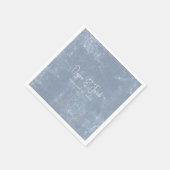 Serviette En Papier Rustique Dusty Bleu Blanc tendance Texture simple (Coin)