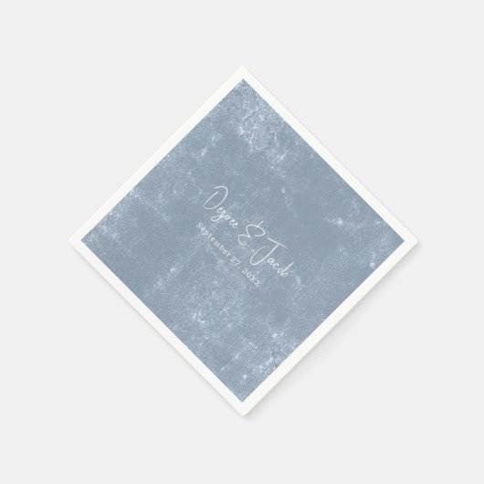 Serviette En Papier Rustique Dusty Bleu Blanc tendance Texture simple (Coin)