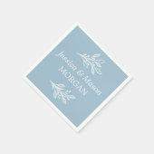 Serviette En Papier Rustique Dusty Blue Mariage Cocktail Napkin (Coin)