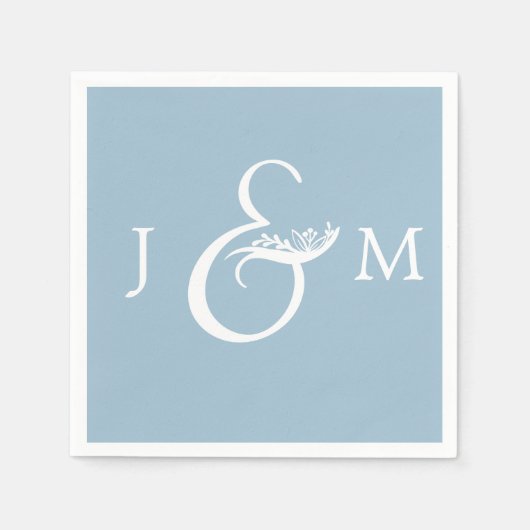 Serviette En Papier Rustique Dusty Blue Mariage Cocktail Napkin (Devant)