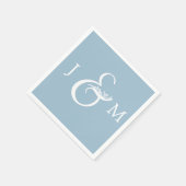 Serviette En Papier Rustique Dusty Blue Mariage Cocktail Napkin (Coin)