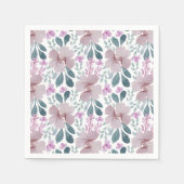 Serviette En Papier Rustique Dusty Rose Floral verdure (Devant)