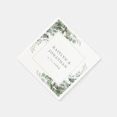 Serviette En Papier Rustique Elégant Vert Mariage Eucalyptus (Coin)