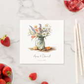 Serviette En Papier Rustique été Floral Mason Jar Mariage (En situation)