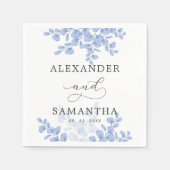 Serviette En Papier Rustique Eucalyptus Feuille Bleu Mariage botanique (Devant)
