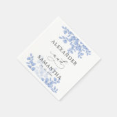 Serviette En Papier Rustique Eucalyptus Feuille Bleu Mariage botanique (Coin)