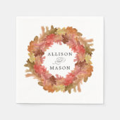 Serviette En Papier Rustique Feuilles Automne Automne Mariage Wreath A (Devant)