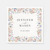 Serviette en papier Rustique Fleur Sauvage Mariage (Devant)