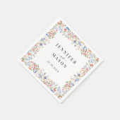 Serviette en papier Rustique Fleur Sauvage Mariage (Coin)