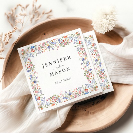 Serviette en papier Rustique Fleur Sauvage Mariage