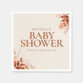 Serviette En Papier Rustique Floral Automne Baby shower d'automne (Devant)