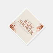 Serviette En Papier Rustique Floral Automne Baby shower d'automne (Coin)