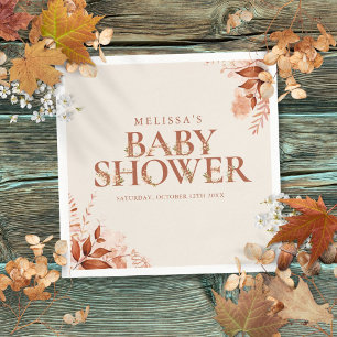 Serviette En Papier Rustique Floral Automne Baby shower d'automne