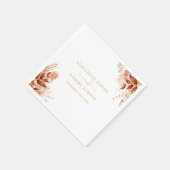 Serviette En Papier Rustique Floral Automne Mariage d'or automne (Coin)
