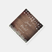 Serviette En Papier Rustique Floral Baby's Breath String Mariage (Coin)