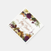 Serviette En Papier Rustique floral élégant baby shower automne (Coin)