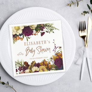 Serviette En Papier Rustique floral élégant baby shower automne
