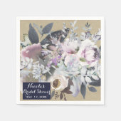 Serviette En Papier Rustique Floral Glam Marine Kraft Mariage Bridal C (Devant)
