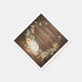 Serviette En Papier Rustique Floral Harvest Citrouille Mariage Cocktai (Coin)