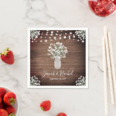 Serviette En Papier Rustique Floral Mason Jar & String Mariage (En situation)
