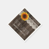 Serviette En Papier Rustique Grange dentelle Mariage de tournesol serv (Coin)